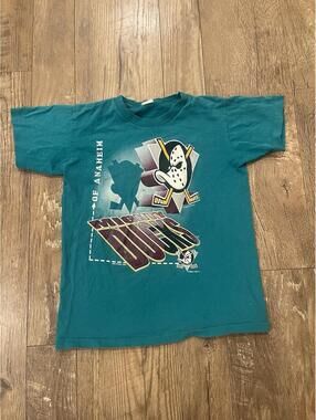 Anaheim Mighty Ducks vtg 1994 Single Stitch Youth Size 8